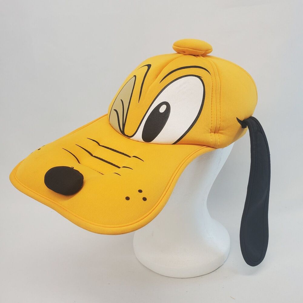 Disney Park Pluto With Ears Baseball Hat Cap Foam Face Winking Adult Size